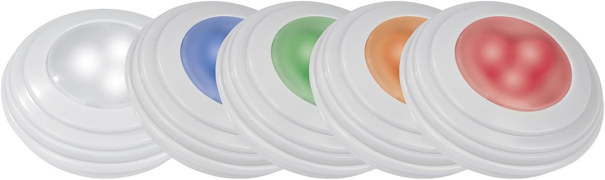 EASYmaxx 04297 LED-Lichter mit Farbwechsel | 5er-Set, Selbstklebend, Unterbau-fähig, Timer, inklusive Fernbedienung