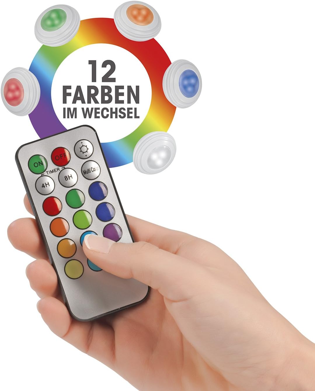 EASYmaxx 04297 LED-Lichter mit Farbwechsel | 5er-Set, Selbstklebend, Unterbau-fähig, Timer, inklusive Fernbedienung — Ansicht 2