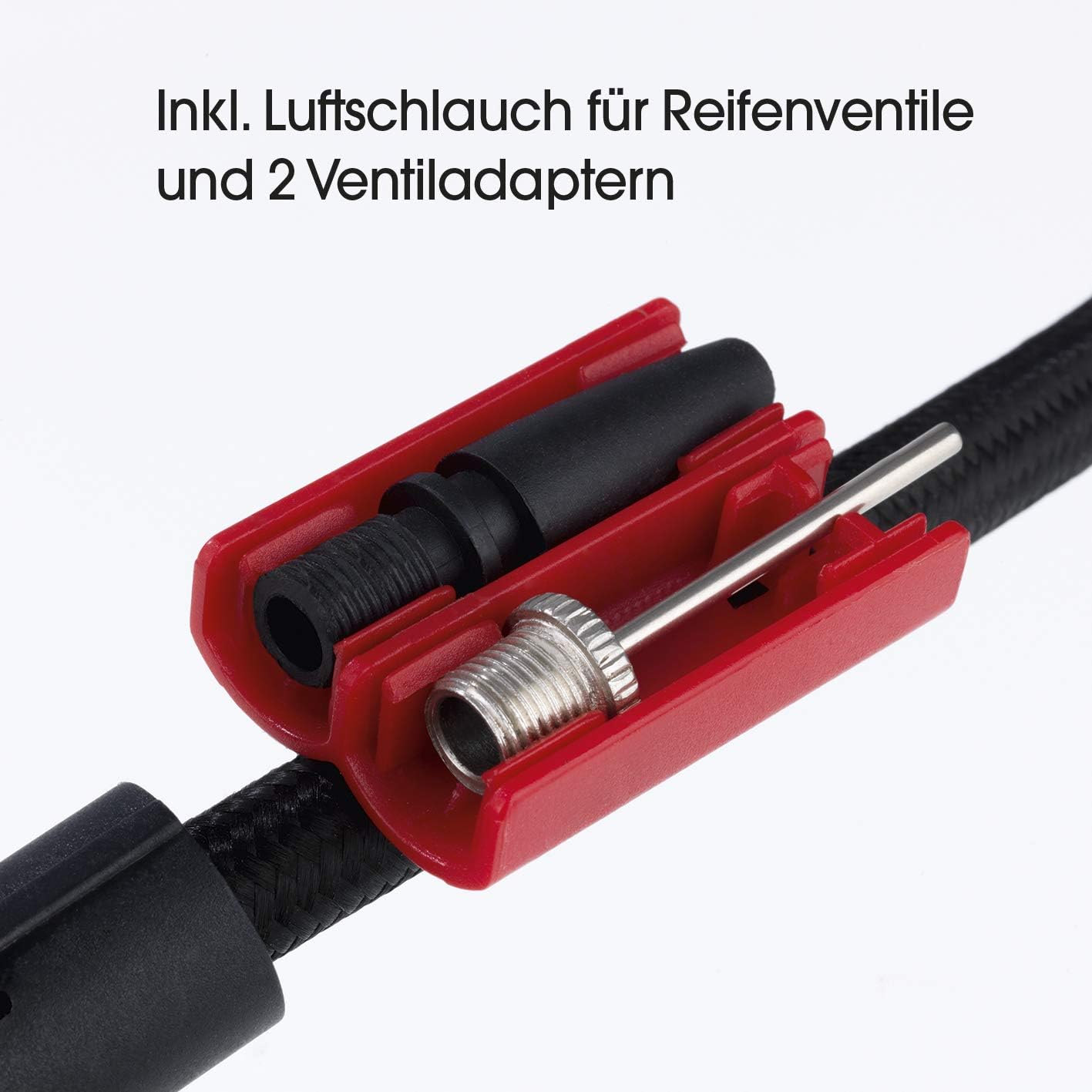 EASYmaxx Akku-Handkompressor | mit LED-Beleuchtung, Digitale Luftdruckanzeige | Akkuladung ausreichend für bis zu 15 min durchgehenden Betrieb [blau/schwarz] — Ansicht 5