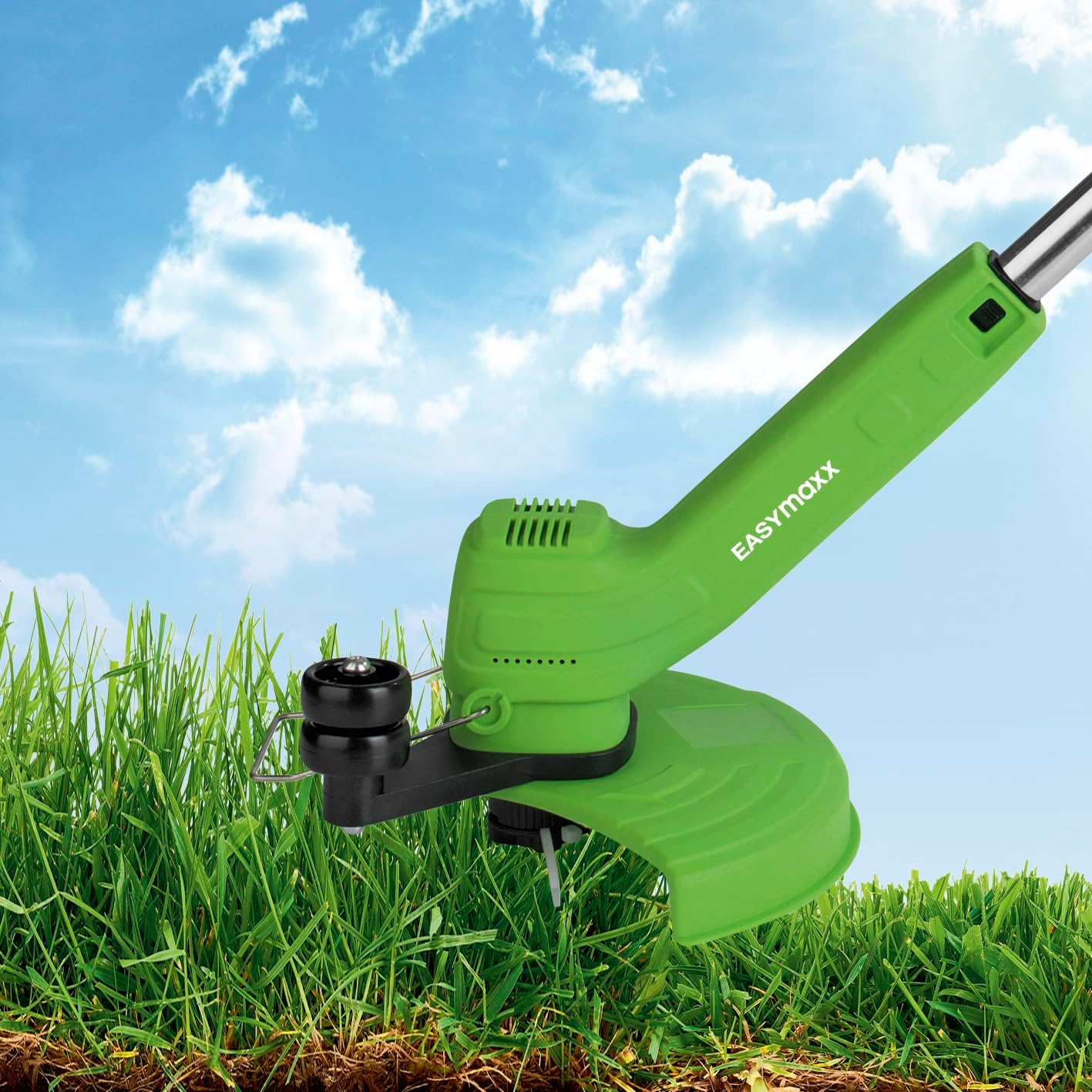 EASYmaxx Akku-Rasentrimmer | Kabelloses Rasentrimmen mit langanhaltendem Akku | Höhenverstellbarer Teleskopgriff | Blumenschutz und schneller Klingenwechsel durch Kabelbinder-Design — Ansicht 2