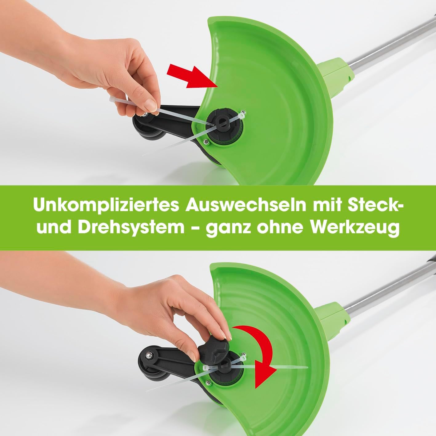 EASYmaxx Akku-Rasentrimmer | Kabelloses Rasentrimmen mit langanhaltendem Akku | Höhenverstellbarer Teleskopgriff | Blumenschutz und schneller Klingenwechsel durch Kabelbinder-Design — Ansicht 3