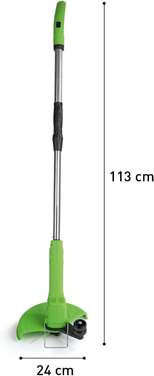 EASYmaxx Akku-Rasentrimmer | Kabelloses Rasentrimmen mit langanhaltendem Akku | Höhenverstellbarer Teleskopgriff | Blumenschutz und schneller Klingenwechsel durch Kabelbinder-Design — Ansicht 6