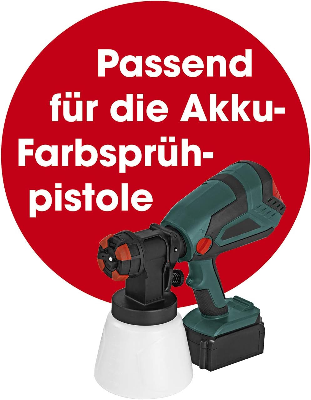 EASYmaxx Farbbehälter für Akku-Farbpistole (B07NQGLJK6) | Mit Deckel - perfekt zum Aufbewahren der Farbe | Leicht zu reinigen, auch als Messbecher verwendbar | Füllmenge: max. 1000 ml. [weiß] — Ansicht 4