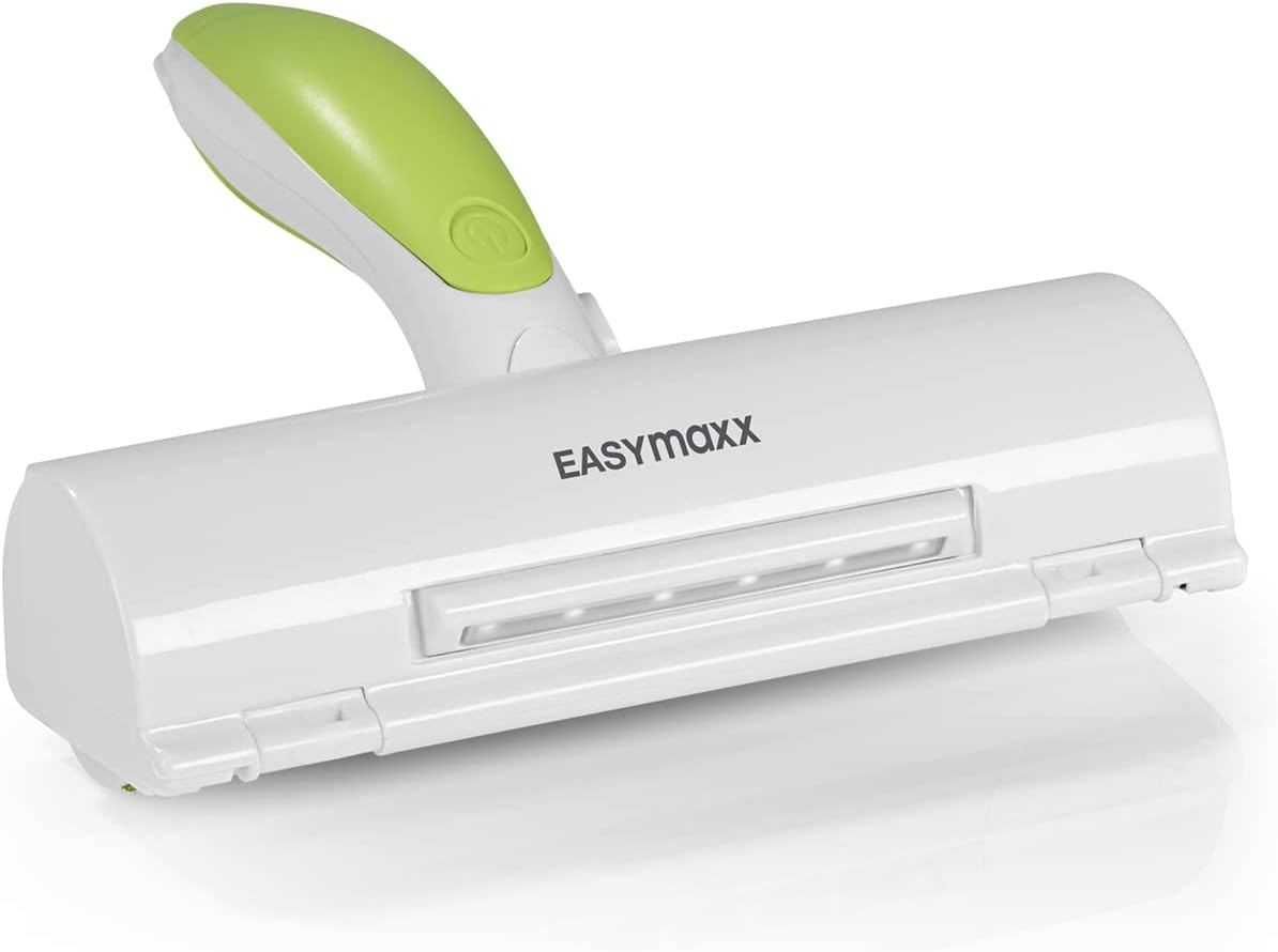 EASYmaxx Fusselrolle für Tierhaare mit integriertem Licht | Wiederverwendbare Fusselbürst für Hunde- & Katzenhaare | säubert schnell & effektiv das Sofa, Bett, Kleidung | großer Auffangbehälter [ABS]