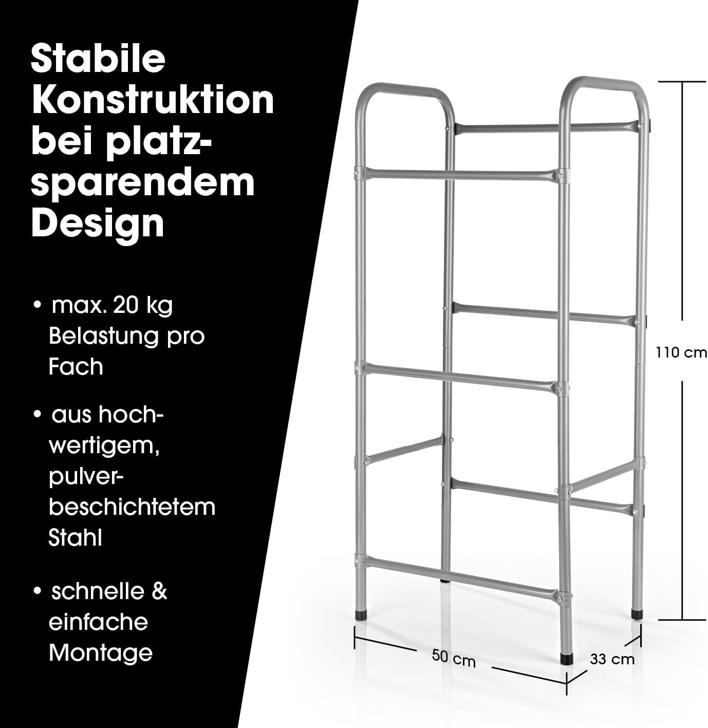 EASYmaxx Getränkekistenregal aus Metall für 3 Kästen 2er-Set | Platzsparende, praktische und organisierte Lagerung auf 3 Etagen | Kistenregal für Ordnung und Platz in Ihrem Zuhause — Ansicht 2