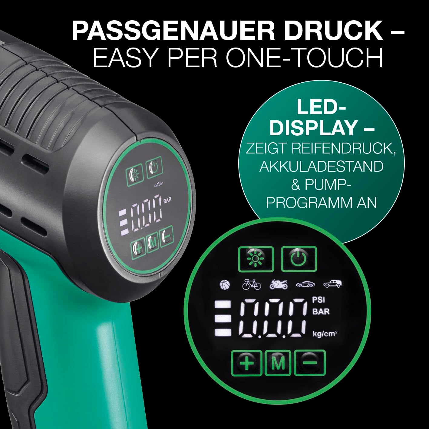 EASYmaxx Handstaubsauger Akku & Luftkompressor AirPower | 2in1 Akku Staubsauger kabellos & Kompressor zum Aufpumpen von Bällen, Auto- & Fahrradrädern | Akkustaubsauger - ideales Auto Zubehör Innenraum — Ansicht 4