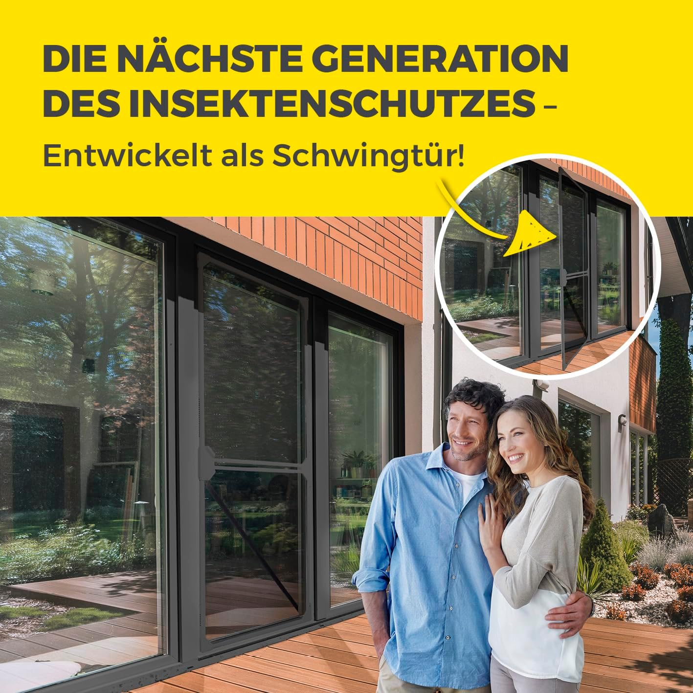 EASYmaxx Insect Protect Fliegengitter Balkontür | Teleskop Fliegengitter Tür mit integriertem Netz | Insektenschutz Balkontür ohne Zuschneiden | Ohne Bohren | max. ca. 122 x 285 cm — Ansicht 2