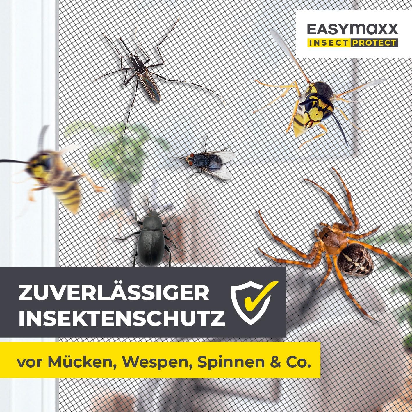 EASYmaxx Insect Protect Insektenschutzvorhang 100 x 210 cm | mit XXL-Magnetbändern | Fliegengitter Tür | Balkontür | Insektenschutz | Magnet | Fliegenvorhang — Ansicht 5