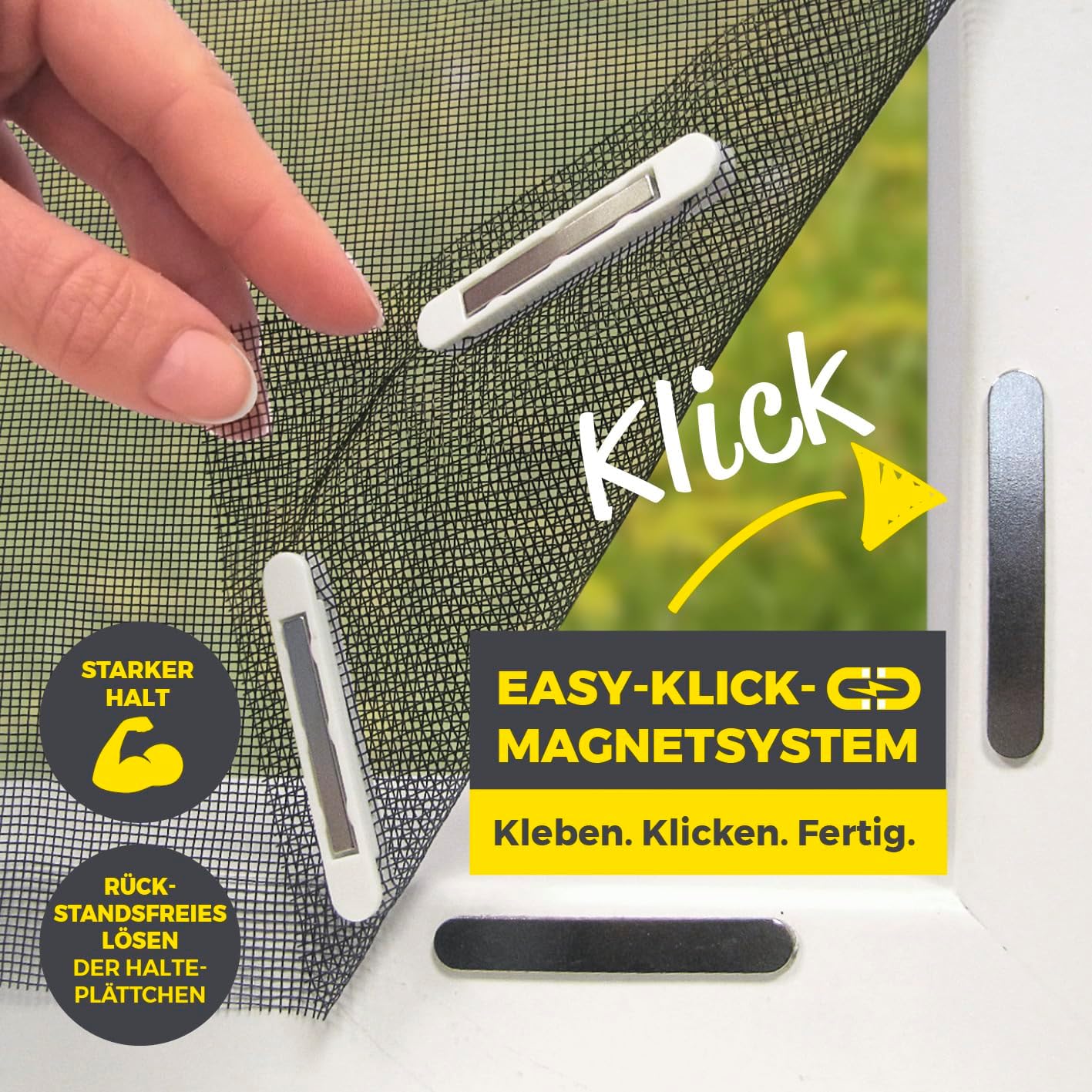 EASYmaxx Insect Protect Magnete zum Kleben für Insektenschutzgitter | Magnetplättchen selbstklebend | 12 Magnete selbstklebend für Fliegengitter Fenster | Moskitonetz Magnet — Ansicht 3