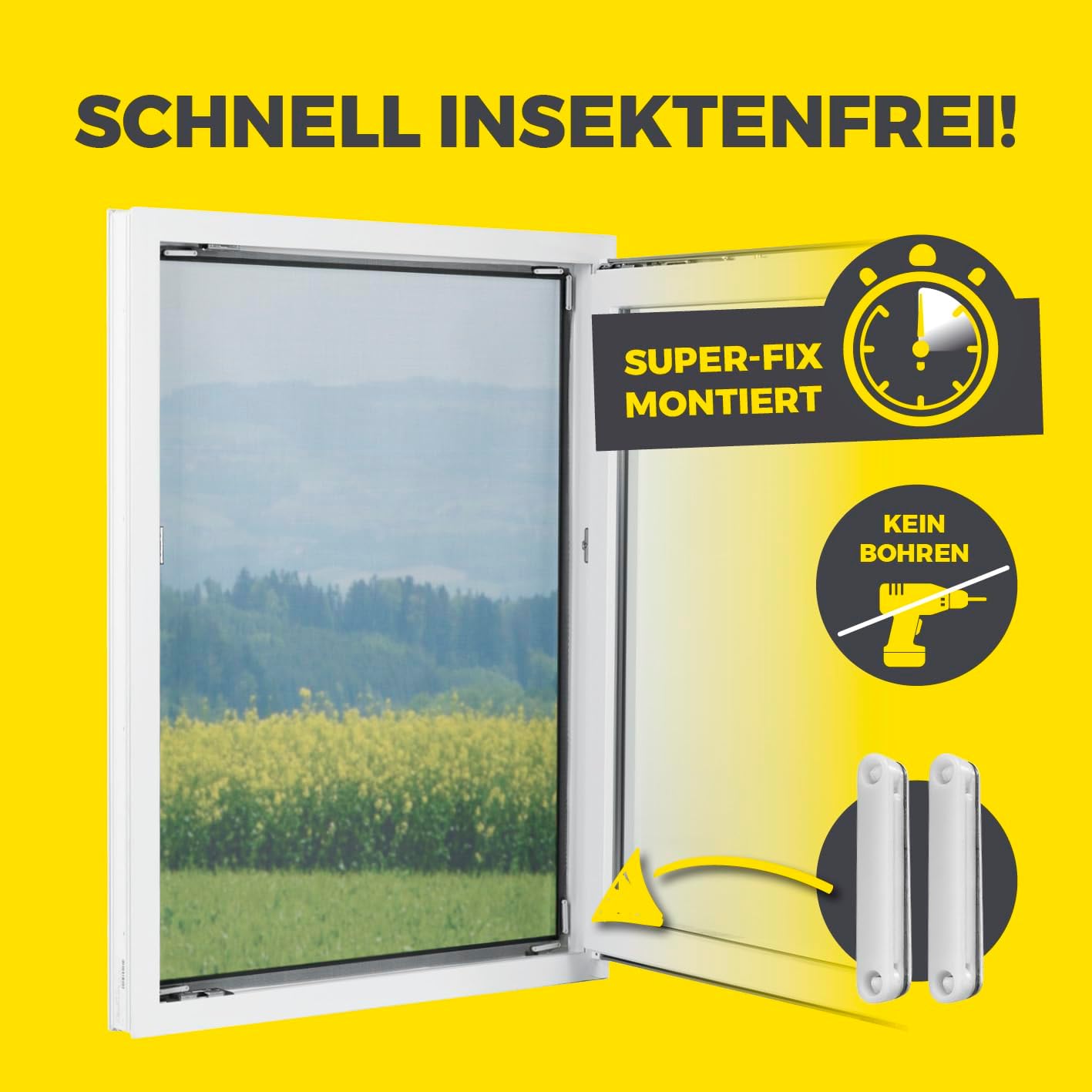 EASYmaxx Insect Protect Magnete zum Kleben für Insektenschutzgitter | Magnetplättchen selbstklebend | 12 Magnete selbstklebend für Fliegengitter Fenster | Moskitonetz Magnet — Ansicht 4