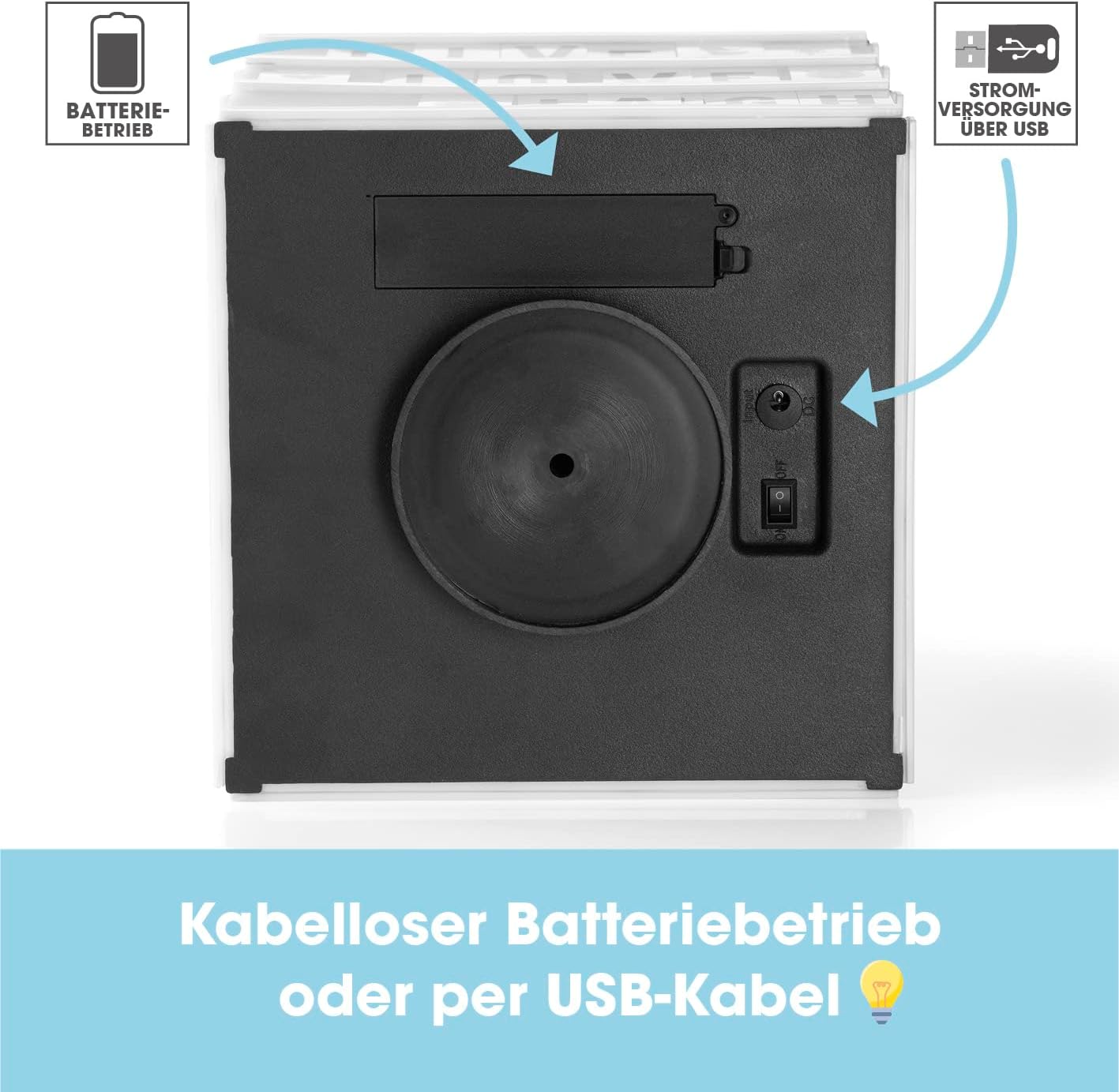 EASYmaxx LED-Leuchtkasten Light Box - Für individuelle Textbotschaften | Mega-Set mit 150 bunten Emojis und 173 austauschbaren Buchstaben, Zahlen und Symbolen [Würfel] — Ansicht 6