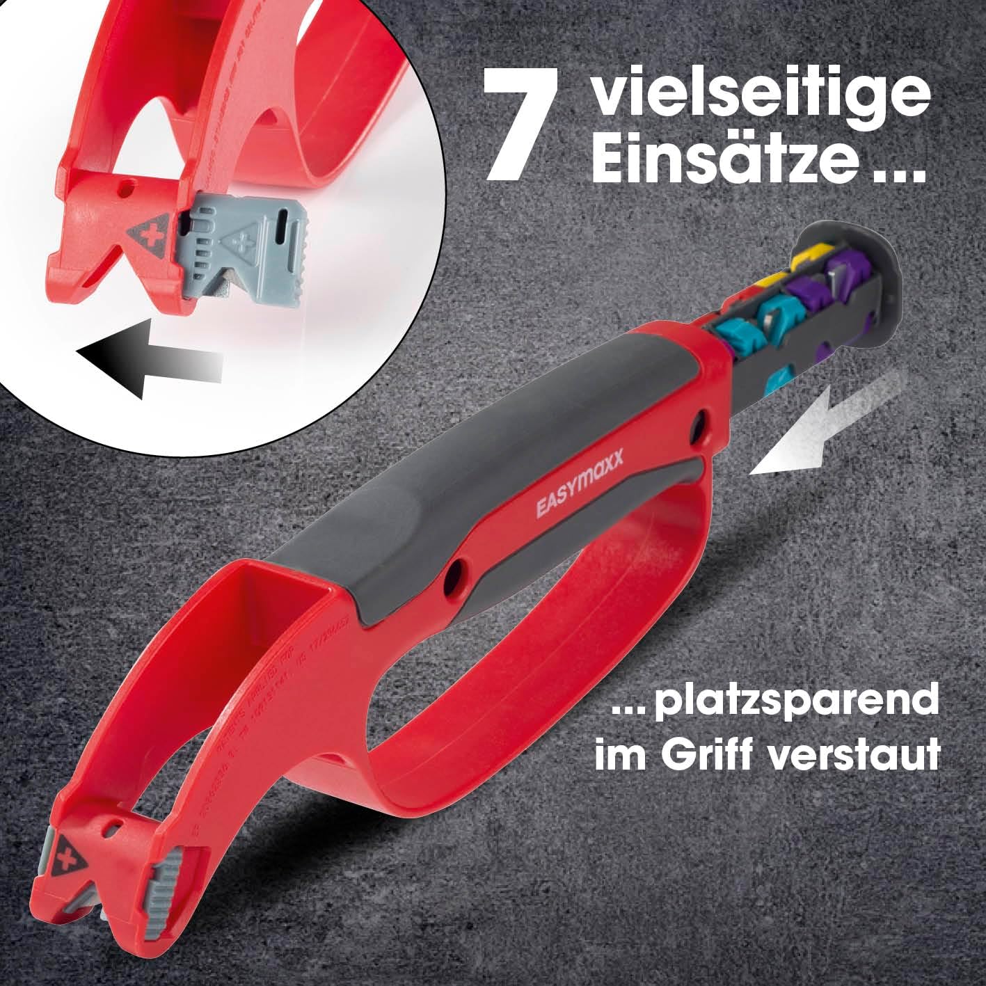 EASYmaxx Messerschärfer und 6 Schärfeinsätze | Werkzeugschärfer zum Schärfen | Messerschleifer für Messer, Werkzeug, Gartengeräte & Co. | Mehrzweck, tragbar & leichte Handhabung — Ansicht 2