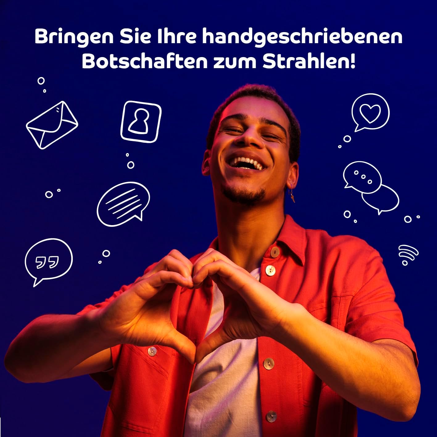 EASYmaxx Schreib-Set für Leuchtkasten A4 / A3 Format | Inkl. 3 Stifte & 24 blanko Karten | Für individuelle Textbotschaften in schwarz/blau/rot — Ansicht 3