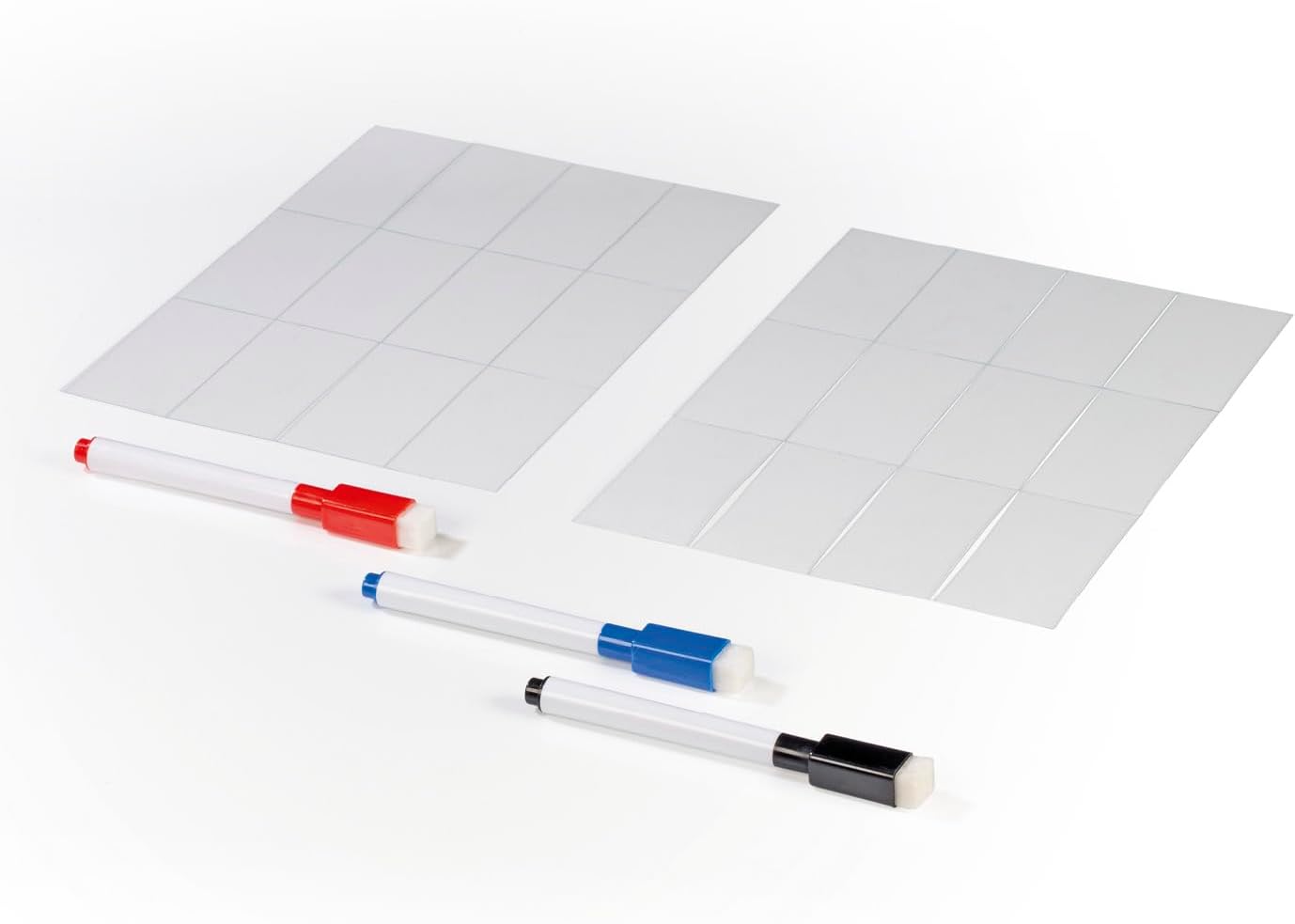 EASYmaxx Schreib-Set für Leuchtkasten A4 / A3 Format | Inkl. 3 Stifte & 24 blanko Karten | Für individuelle Textbotschaften in schwarz/blau/rot