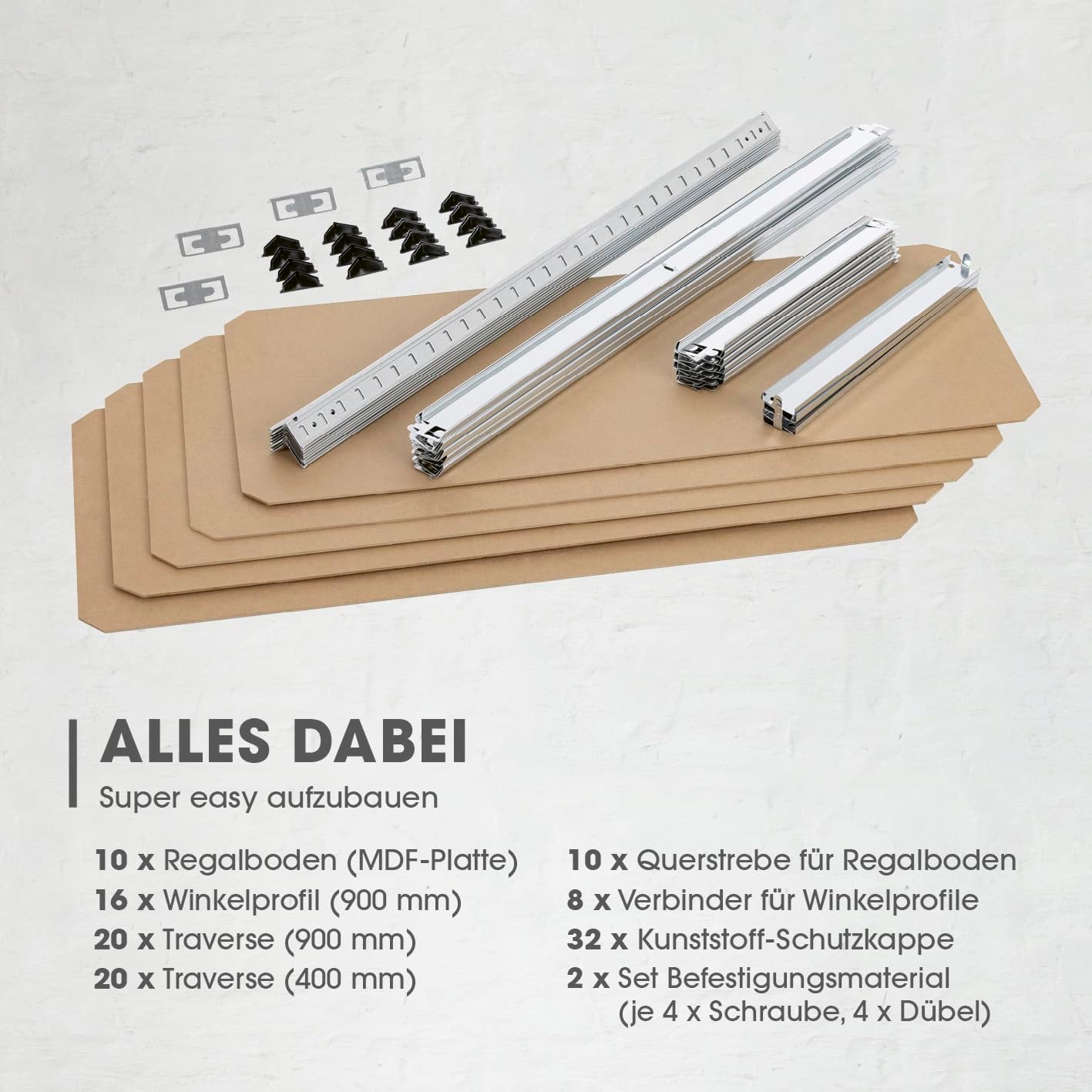 EASYmaxx Schwerlastregal 2er-Set 180x90x40 cm | 1750 kg Traglast, 175 kg pro Ebene | Regal und Werkbank | Kellerregal, Lagerregal mit 10 verstellbaren Ablagen | Keller, Garage, Hobbyraum, Werkstatt — Ansicht 6
