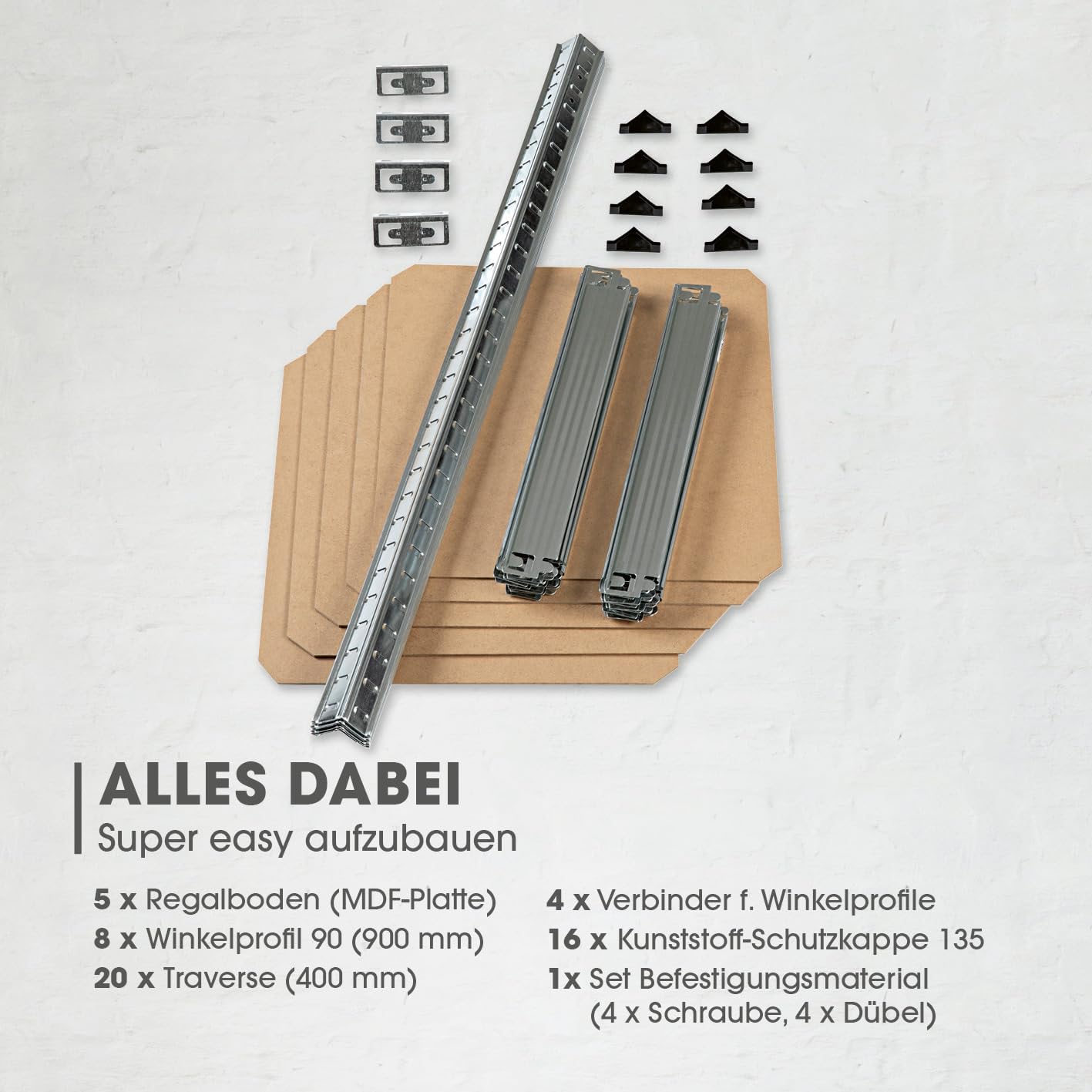EASYmaxx Schwerlastregal 40x40x180 cm | 875 kg Traglast, 175 kg pro Ebene | Regal und Werkbank | Kellerregal, Lagerregal mit 5 verstellbaren Ablagen | Für Keller, Garage, Hobbyraum, Werkstatt — Ansicht 6