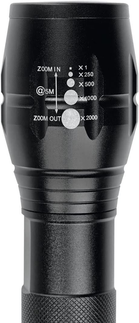 EASYmaxx Security Funktions-Taschenlampe 4,5 V | LED Licht-Reichweite bis zu 150 Meter, Taschenlampe mit 5 Modi, Schocklicht-Funktion für Notfälle | Batterien enthalten [bis zu 400 Lumen] — Ansicht 2