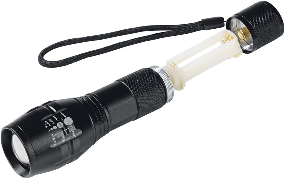 EASYmaxx Security Funktions-Taschenlampe 4,5 V | LED Licht-Reichweite bis zu 150 Meter, Taschenlampe mit 5 Modi, Schocklicht-Funktion für Notfälle | Batterien enthalten [bis zu 400 Lumen] — Ansicht 3