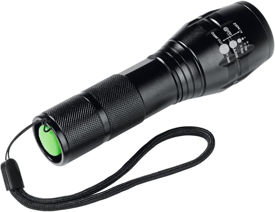 EASYmaxx Security Funktions-Taschenlampe 4,5 V | LED Licht-Reichweite bis zu 150 Meter, Taschenlampe mit 5 Modi, Schocklicht-Funktion für Notfälle | Batterien enthalten [bis zu 400 Lumen]