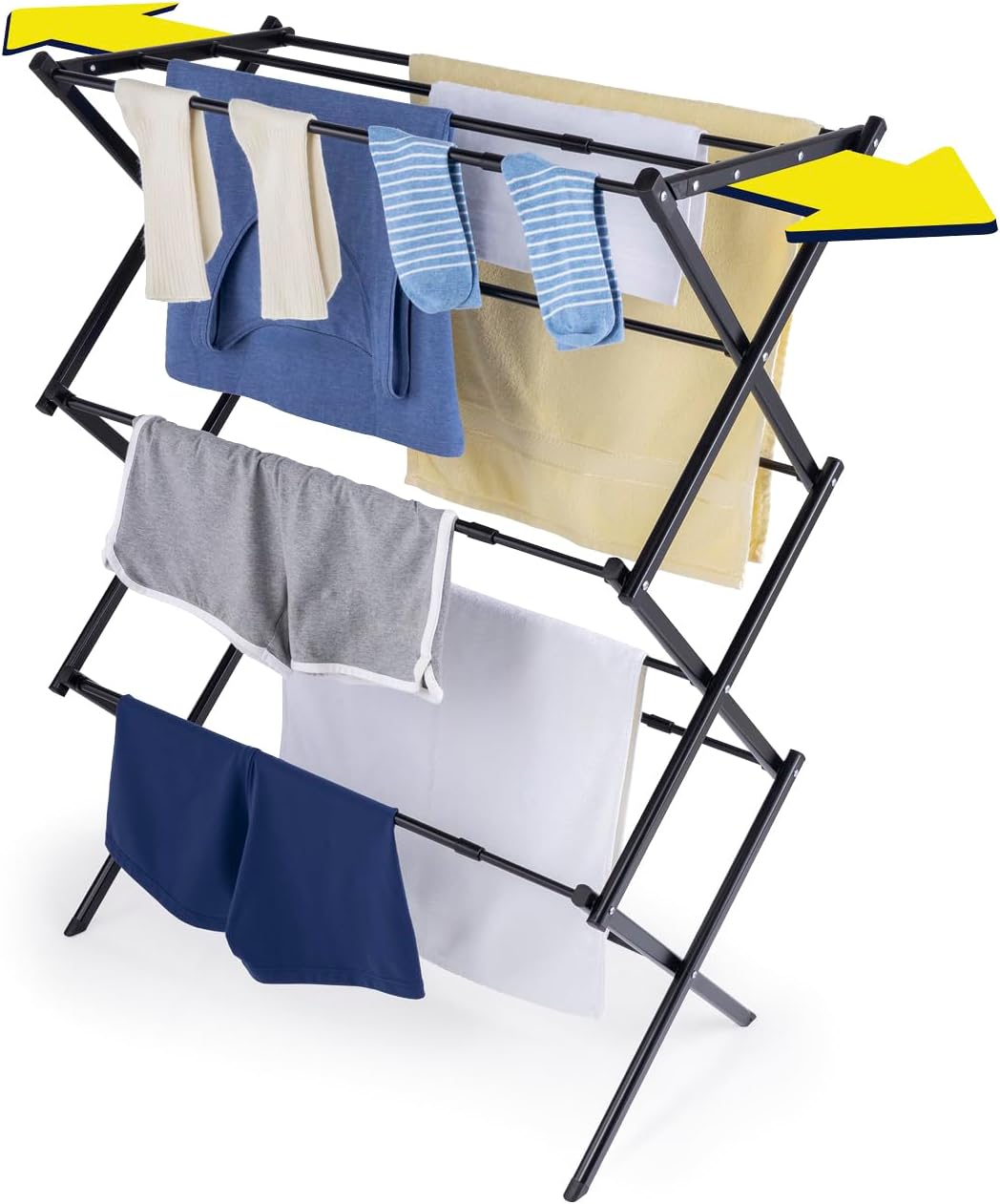 EASYmaxx Teleskop Wäscheständer 1200 | Kleiderständer 12 m Trockenlänge | Waschtrockner ausziehbar auf ca. 108 cm Breite | Wäschespinne für Hemden, Hosen, Handtücher und Co. | Wäschetrockner stromlos