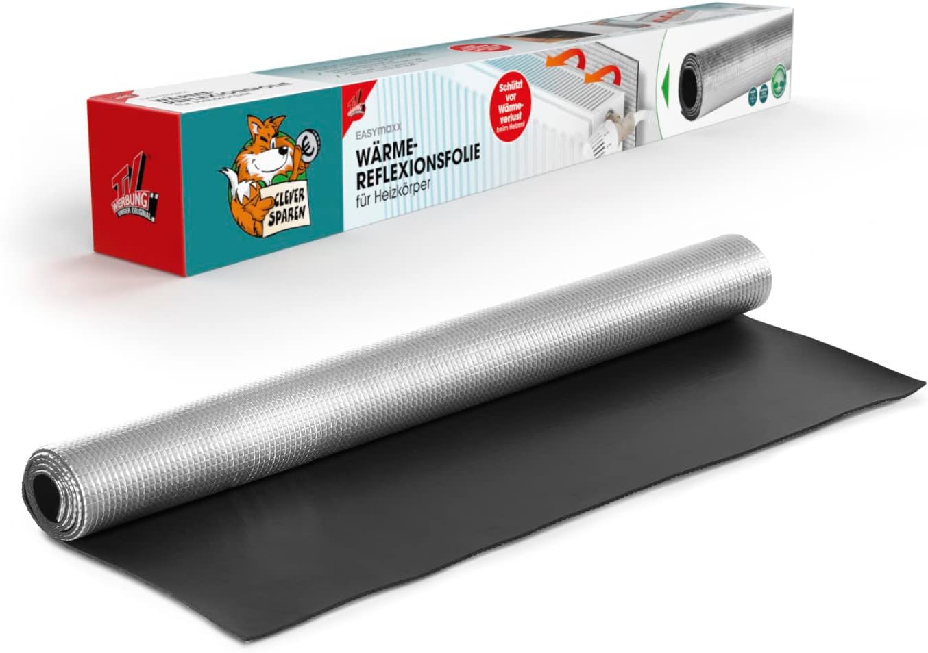 EASYmaxx Wärme-Reflexionsfolie für Heizkörper | Reduziert Wärmeverlust zwischen Wand und Heizkörper | Individuell zuschneidbar - 70x100cm - silber — Ansicht 6