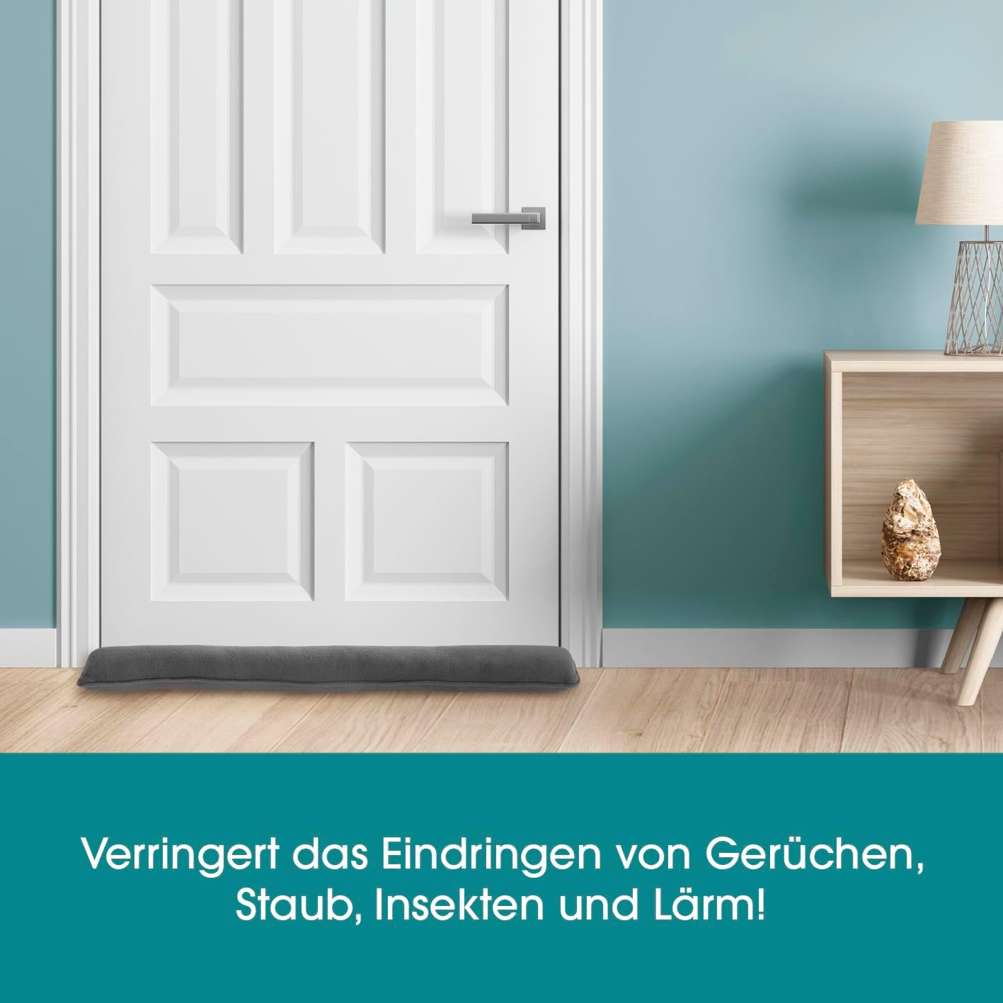 EASYmaxx Zugluftstopper | Luftstopper für Türen & Fenster | extra schwere Türbodendichtung | Schutz vor Luftzug & Lärm | Energiesparend | Waschbar [90cm lang/Anthrazit] — Ansicht 4